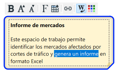 Imagen 3: Personalización del formato mediante la barra de herramientas